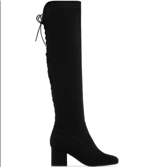 Black Over The Knee Chunky Low Heel
Lace Up Boots - Picture 7 of 11